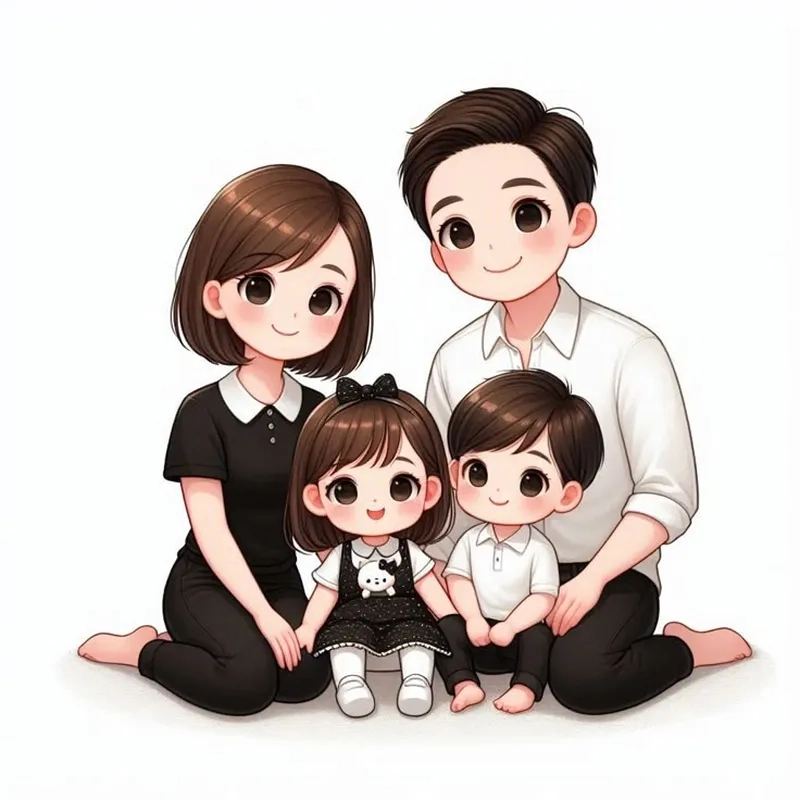Ngắm nhìn chibi gia đình với phong cách dễ thương khó cưỡng
