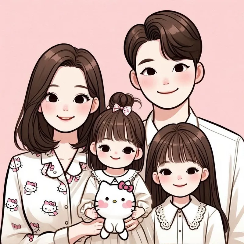 Khám phá chibi gia đình chibi với phong cách siêu dễ thương