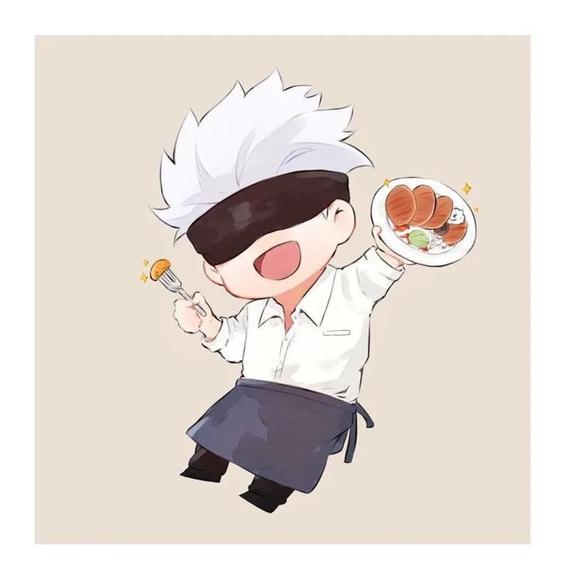 Hình ảnh Gojo chibi phiên bản hoạt hình siêu dễ thương