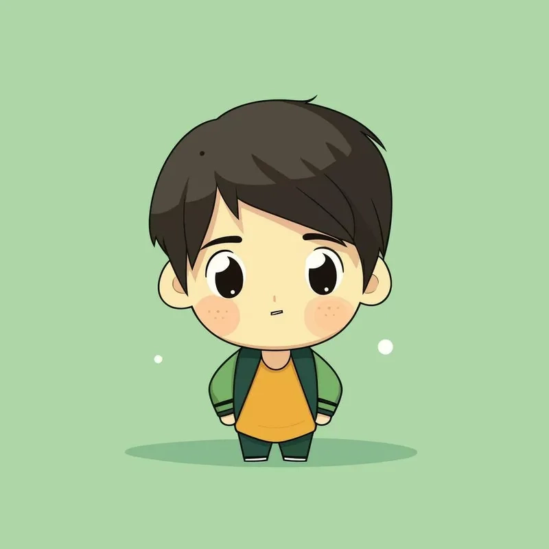 Hình anime chibi cute nam với phong cách siêu đáng yêu