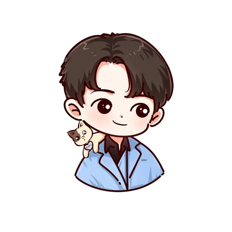 Hình chibi nam ngầu với phong cách anime độc đáo