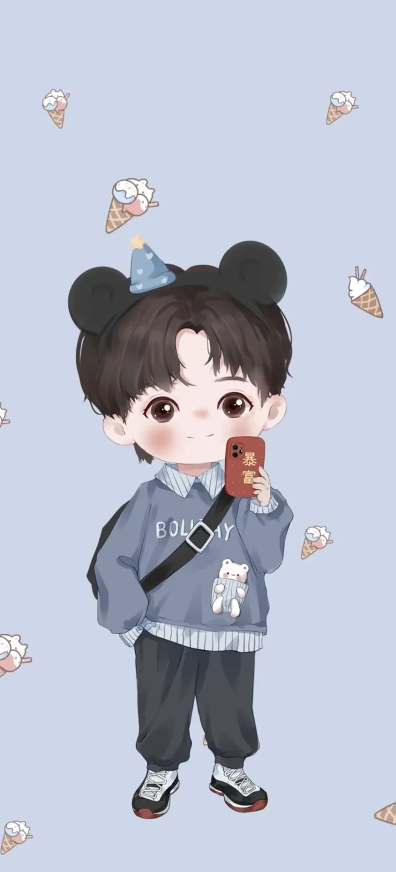 Ảnh chibi ngầu nam với phong cách anime siêu chất