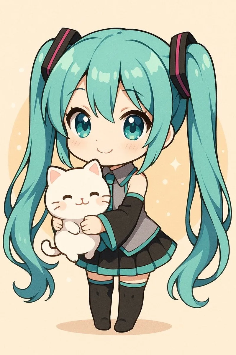 Ảnh cute chibi nữ mang năng lượng tích cực cho ngày mới