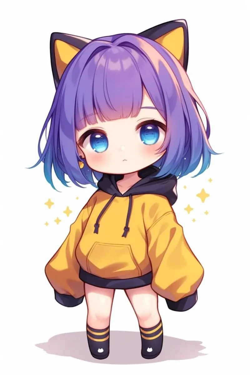 Hình nền chibi nữ ngầu làm nổi bật màn hình smartphone