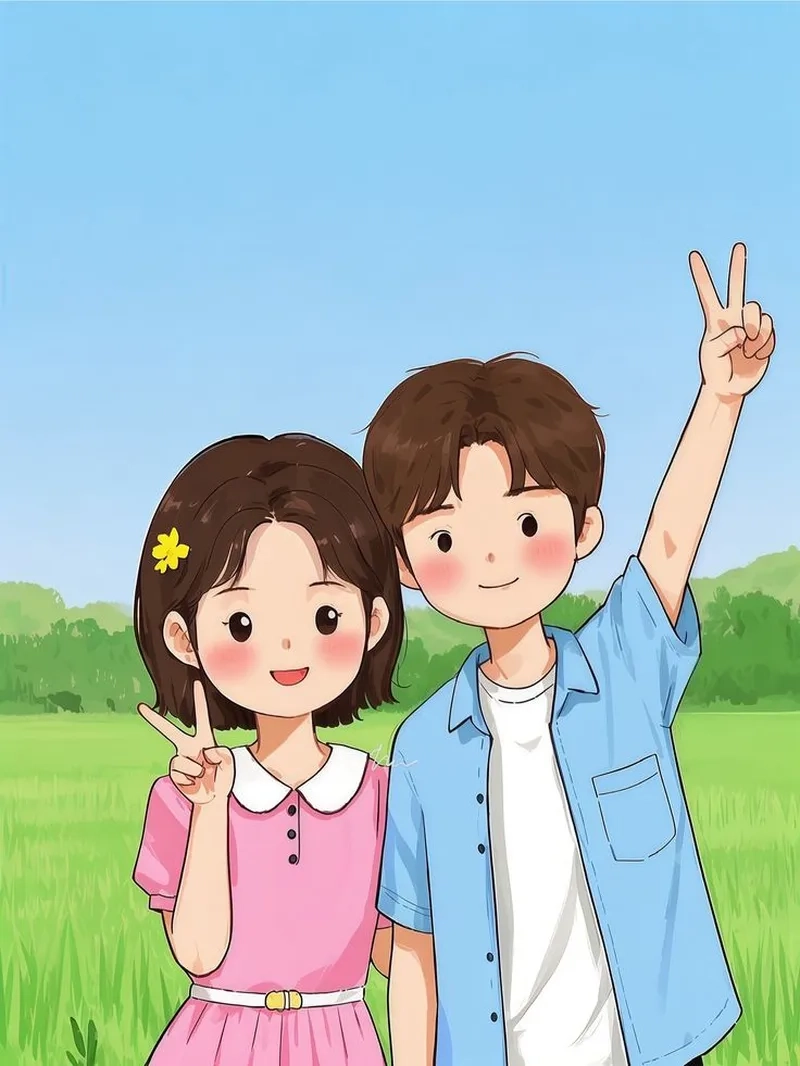 Tải miễn phí hình chibi đôi cute để làm hình nền