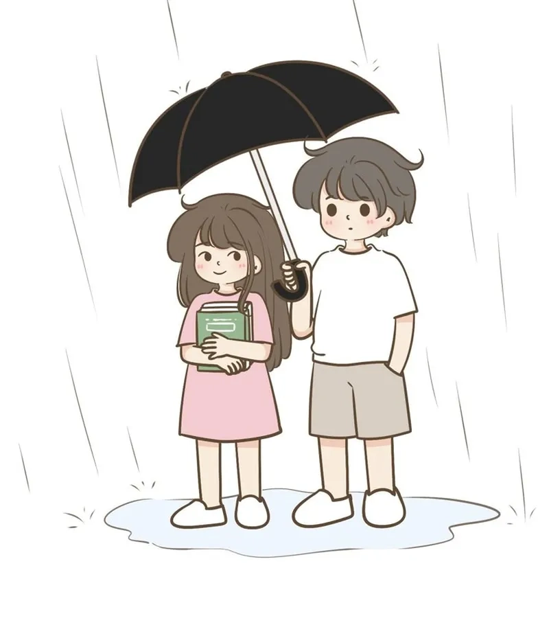 Lưu nhanh ảnh chibi cute cặp đôi để gửi người thương