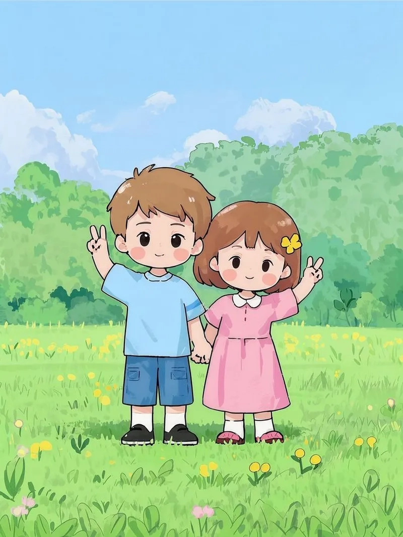 Tô điểm ngày mới với ảnh chibi cute đôi dễ thương