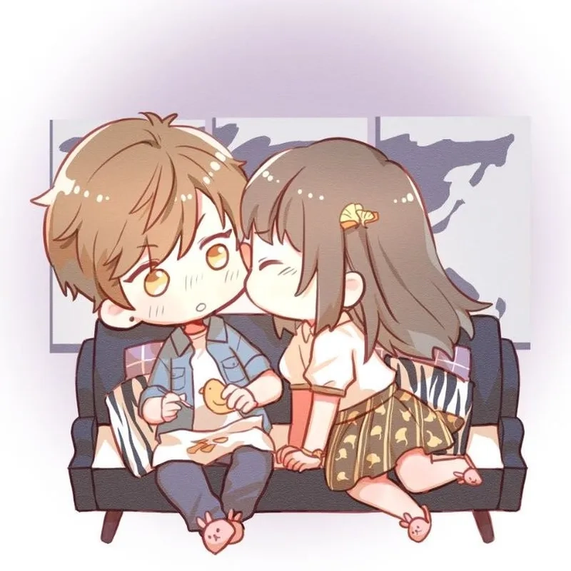 Ngắm ảnh chibi cặp đôi cute để thêm niềm vui