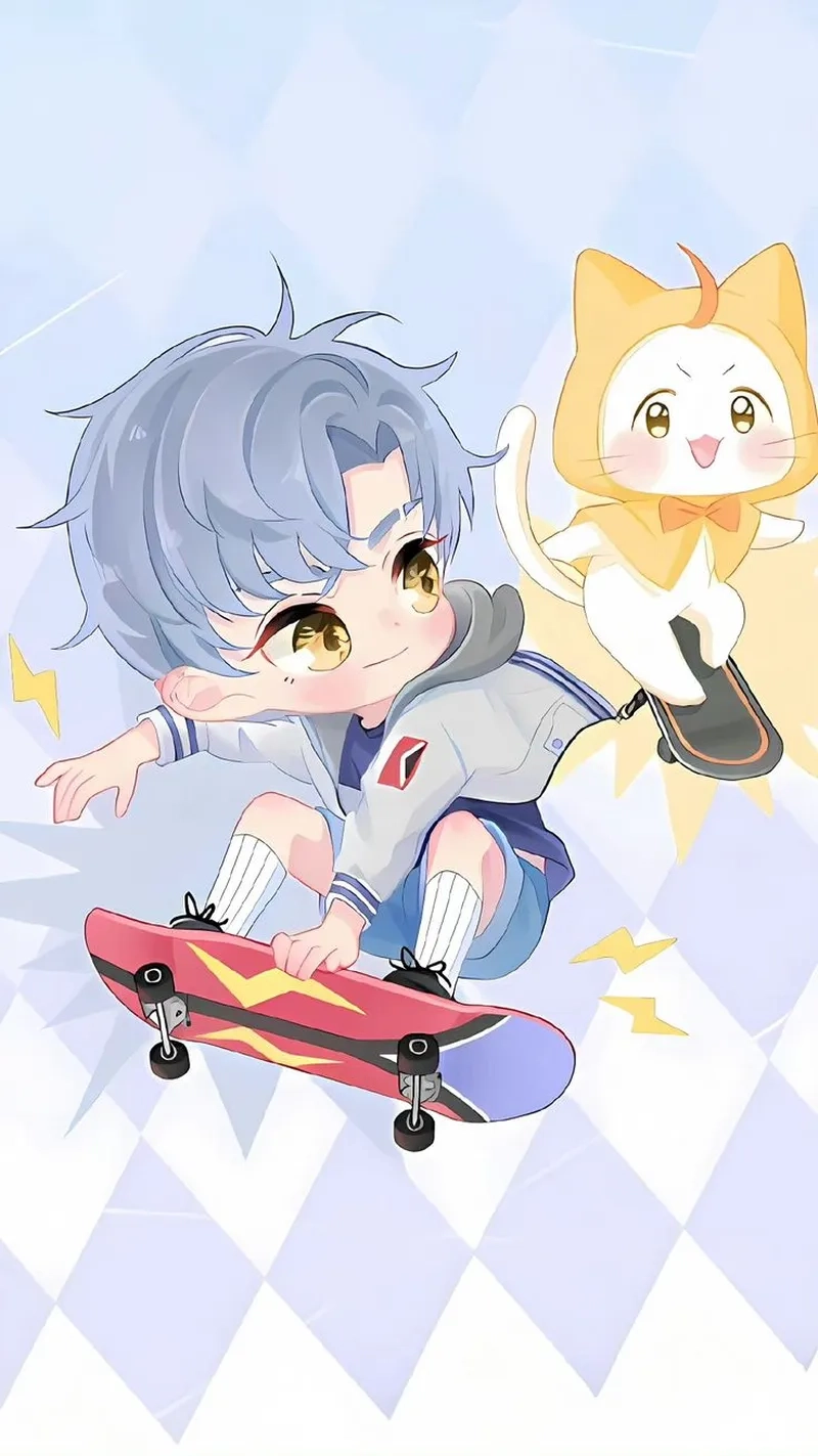 Chibi hình nền cute nam mang phong cách dễ thương cho fan anime