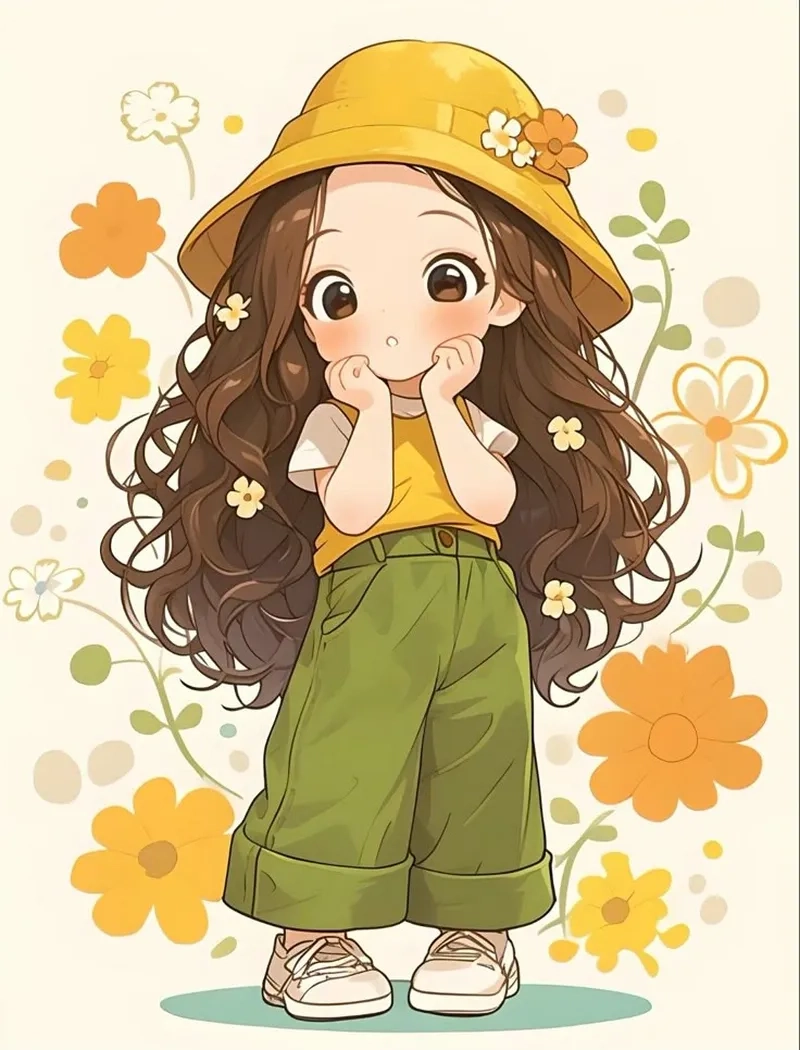 Hình nền chi bi cute làm mới màn hình với nét vẽ đáng yêu