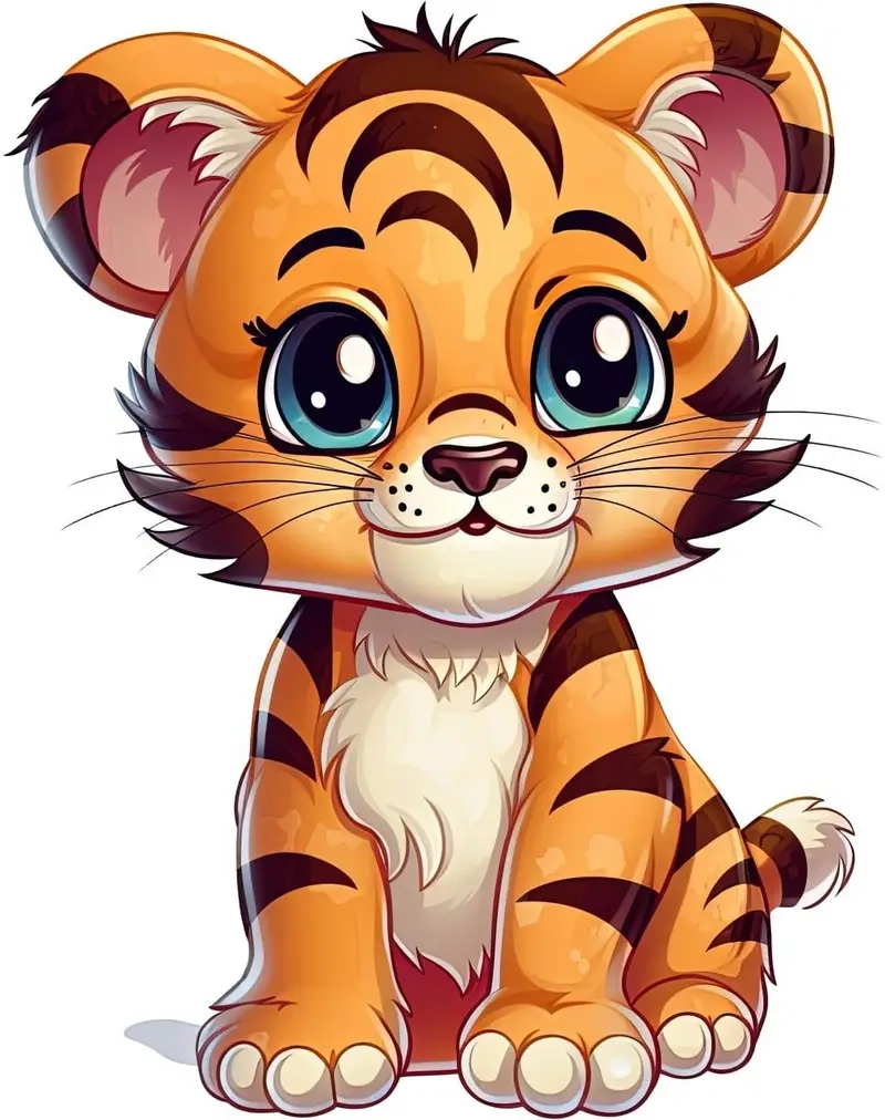 Tải hổ chibi làm hình nền siêu đáng yêu