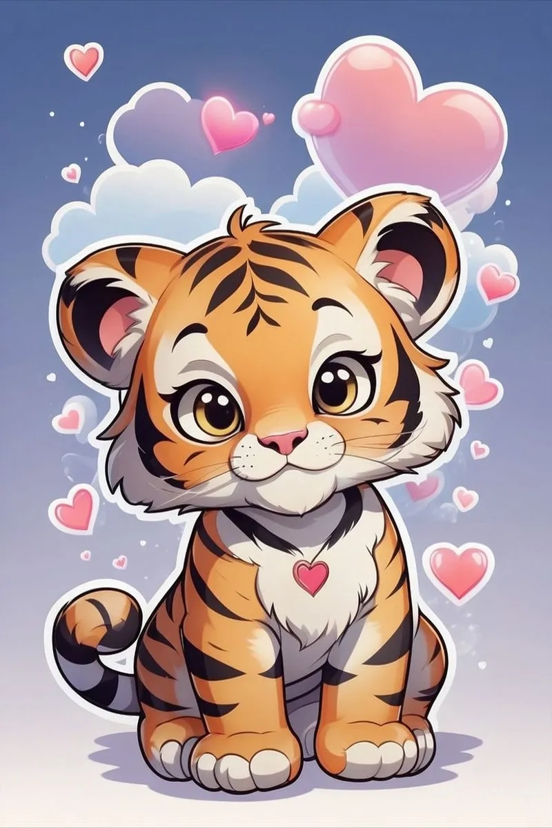 Vẽ con hổ chibi cute để thể hiện tình yêu nghệ thuật