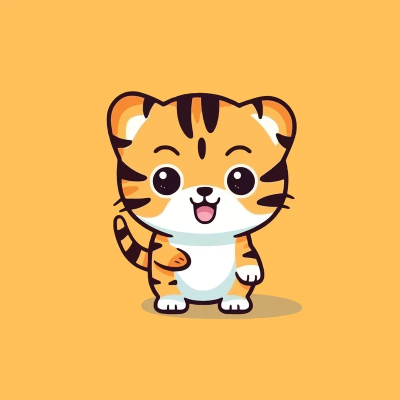 Hổ con chibi nhỏ xinh làm sáng góc làm việc