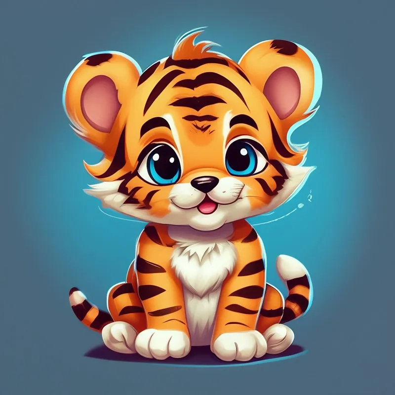 Ảnh con hổ chibi làm avatar siêu đáng yêu