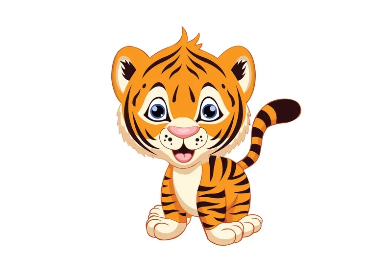 Hình vẽ con hổ chibi để sáng tạo không giới hạn