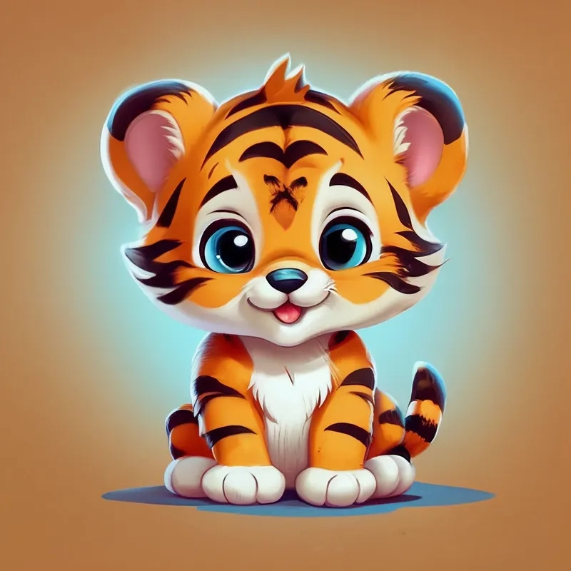 Tải hình vẽ hổ chibi làm sticker độc đáo