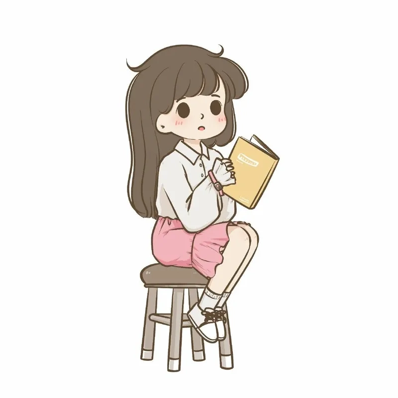 Tải hình cô gái đọc sách chibi để làm đẹp bài viết của bạn
