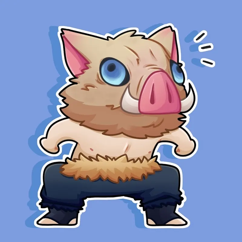 Inosuke chibi wallpaper cực chất cho fan Demon Slayer