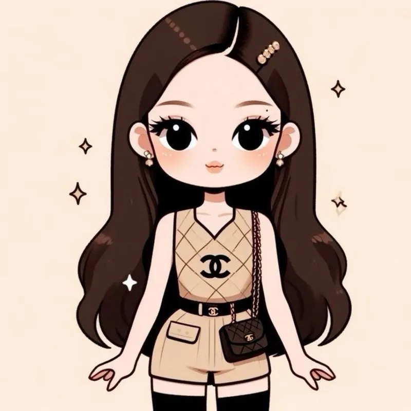 Tải ảnh Jennie Blackpink chibi để thể hiện phong cách fan