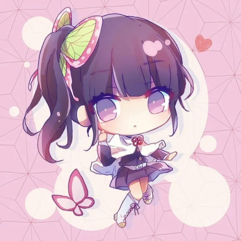 Kanao Tsuyuri chibi với nét vẽ đáng yêu từ Demon Slayer