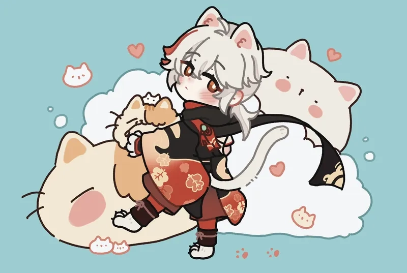 Ngắm Kazuha chibi Genshin trong phong cách anime siêu xinh