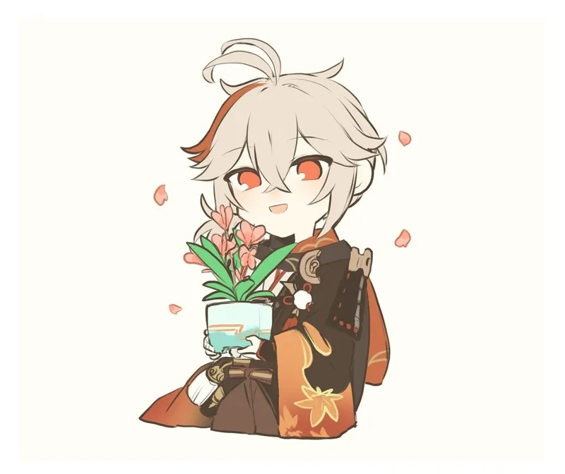 Khám phá Kazuha chibi gif để chia sẻ khoảnh khắc anime vui nhộn
