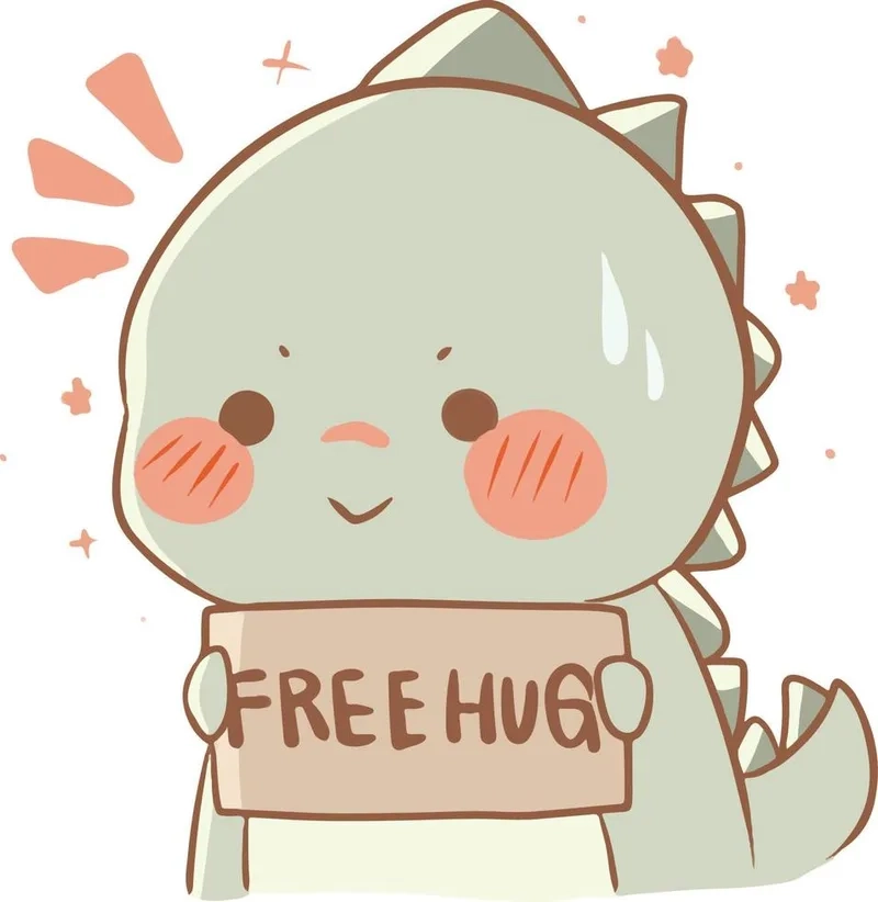 Hình con khủng long chibi làm mới màn hình điện thoại