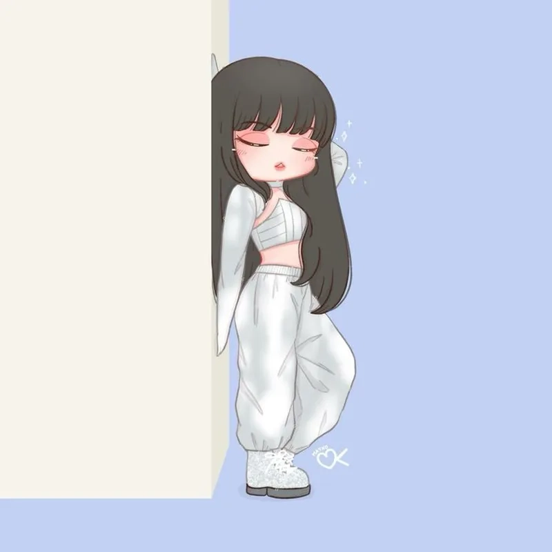 Hình nền Lisa chibi cute cho điện thoại