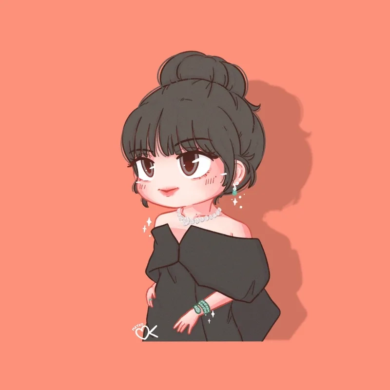 Lisa cute chibi làm hình nền độc đáo