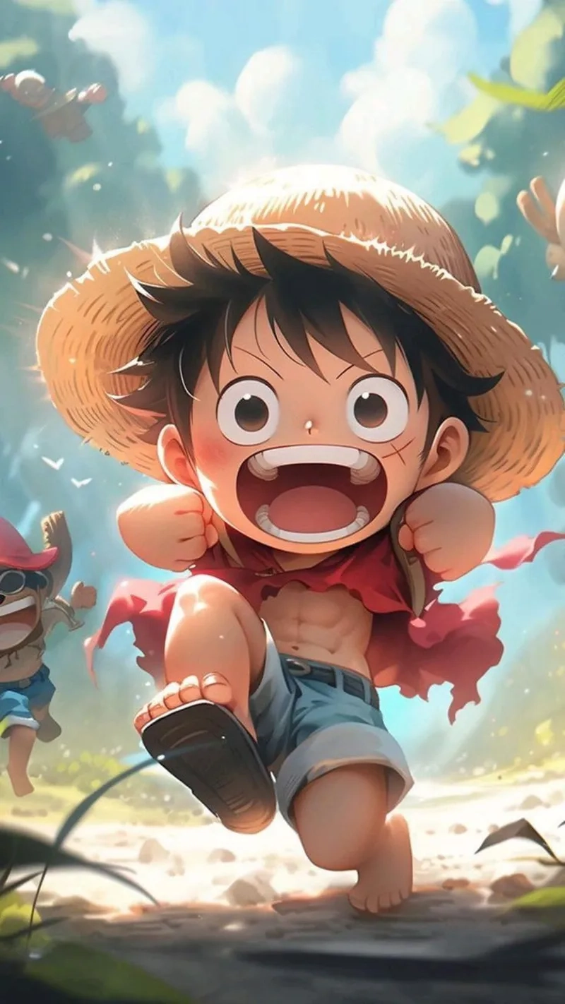 Tải ảnh Luffy chibi cute làm hình nền siêu xinh