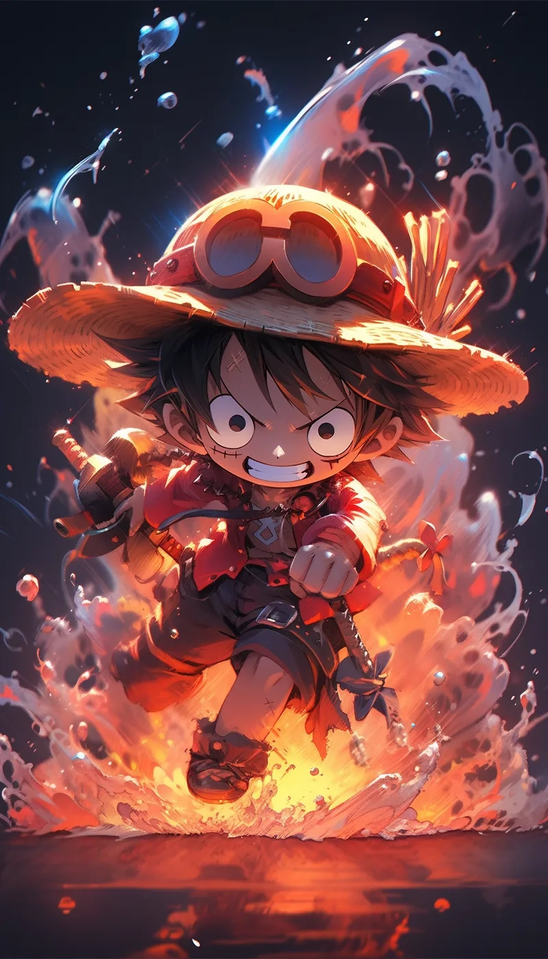 Ảnh Luffy chibi ngầu khiến bạn muốn lưu ngay