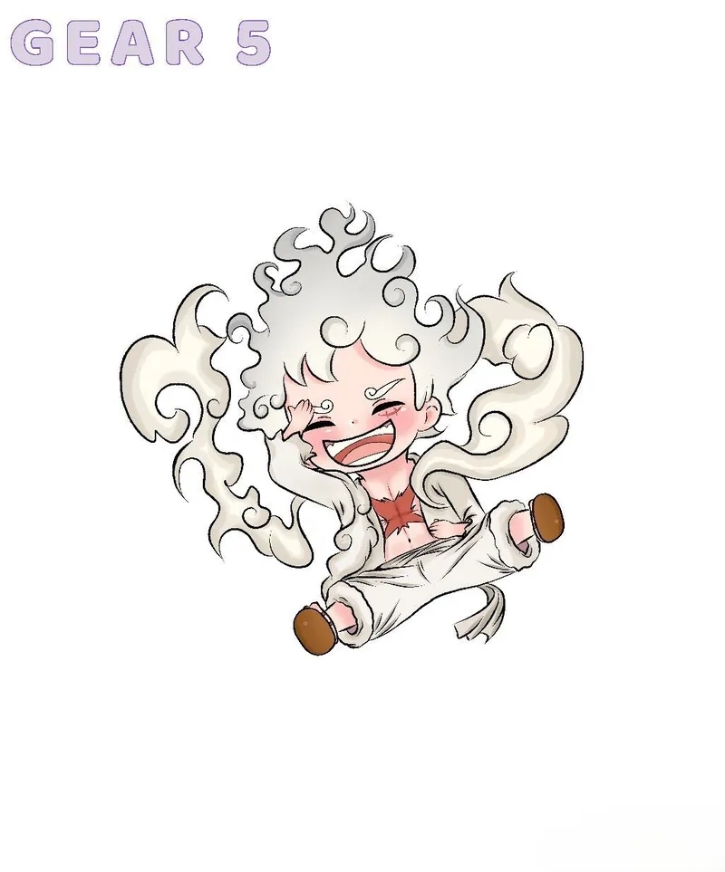 Vẽ Luffy Gear 5 chibi để sáng tạo phong cách mới