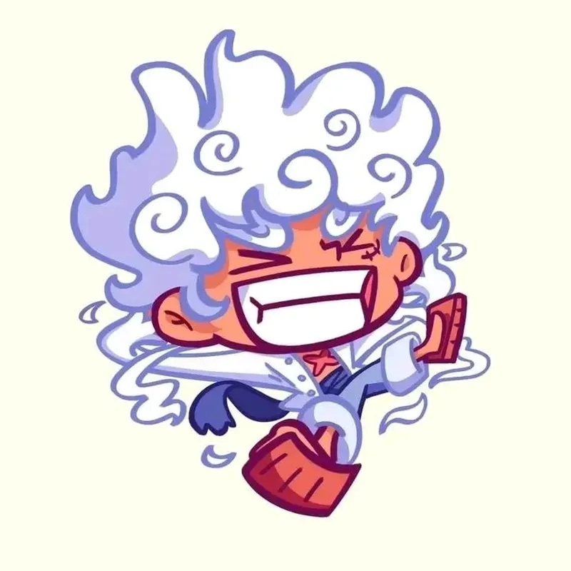 Luffy Gear 5 chibi siêu ngầu cho fan One Piece