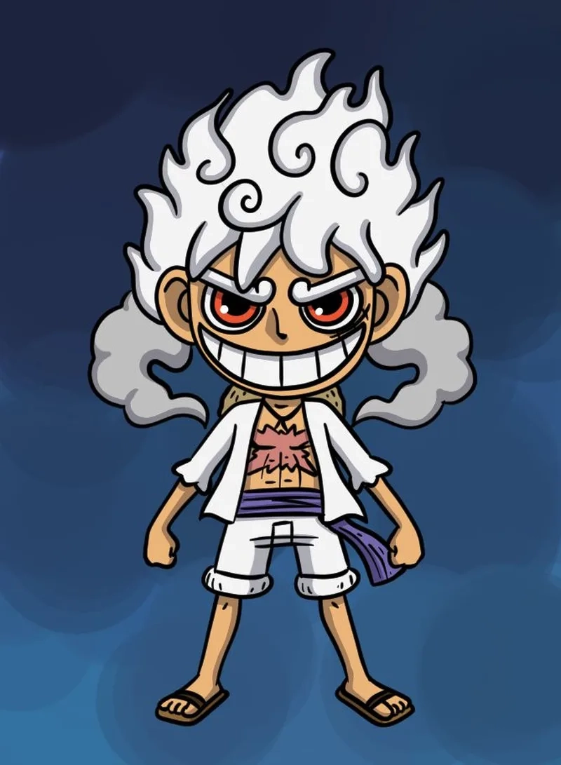 Học cách vẽ Luffy Gear 5 chibi đơn giản mà đẹp