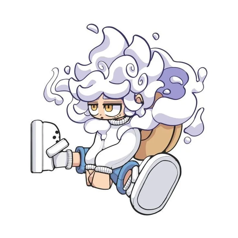 Ảnh Luffy Gear 5 chibi cute siêu dễ thương cho fan