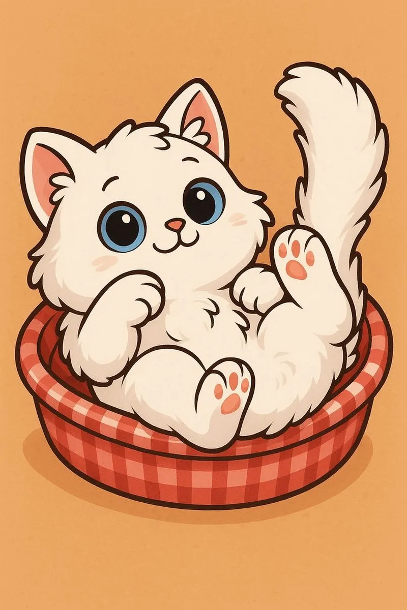 Tải ảnh con mèo chibi để làm mới giao diện