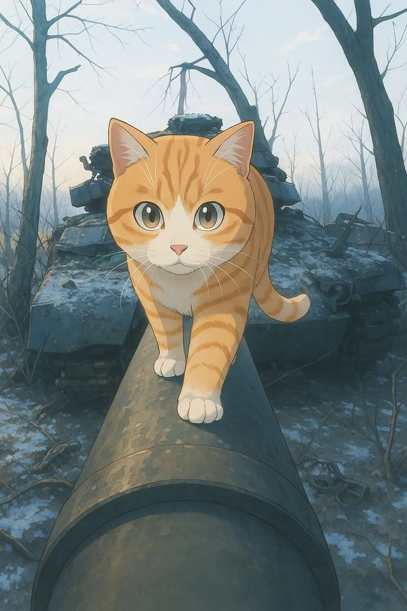 Ngắm hình nền mèo chibi cute với nét vẽ đáng yêu