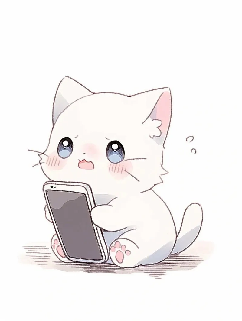 Lưu hình con mèo chibi để làm hình nền độc đáo
