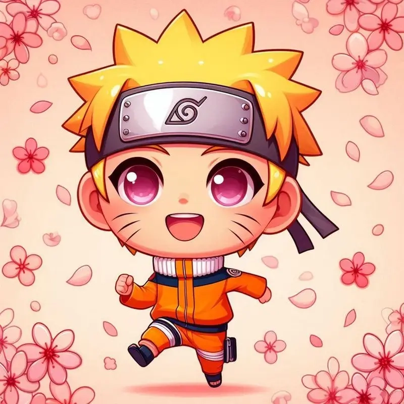 Nhân vật Naruto chibi làm sáng góc làm việc