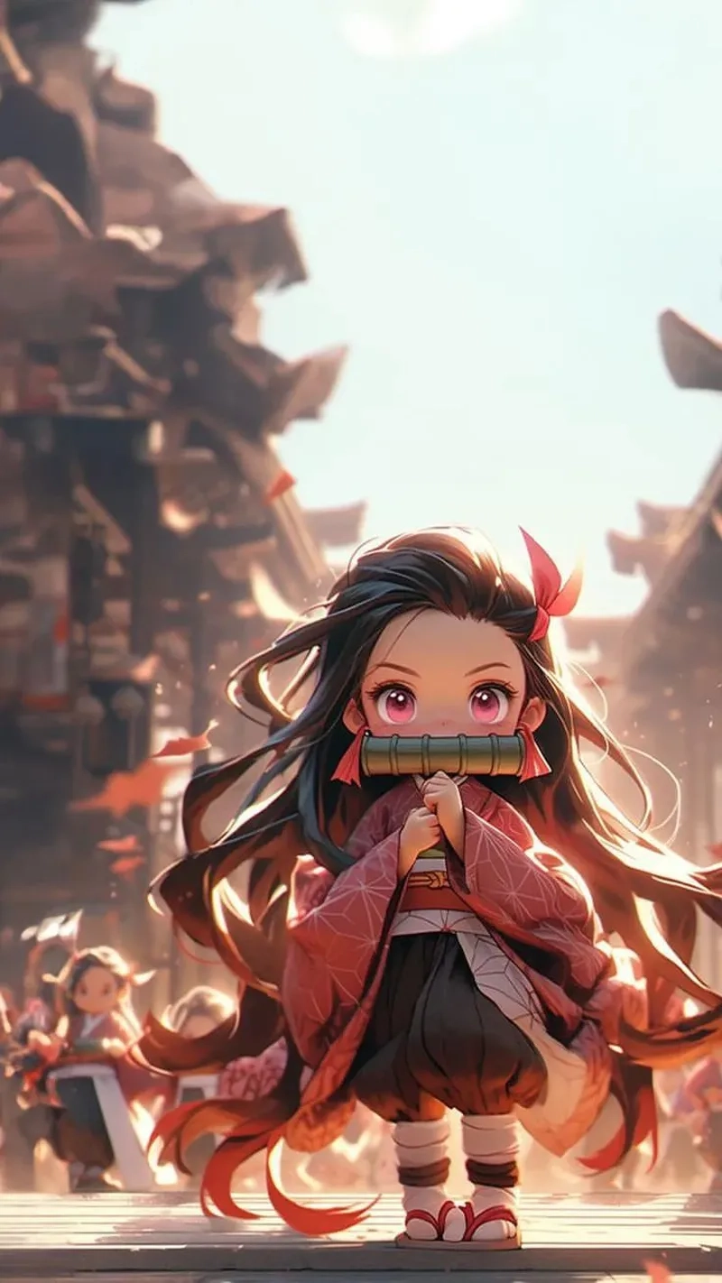 Ảnh Nezuko chibi độc đáo và ngộ nghĩnh cho fan anime