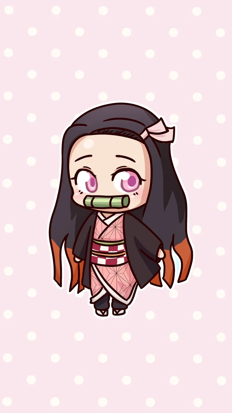 Nezuko chibi anime làm mới bộ sưu tập hình nền