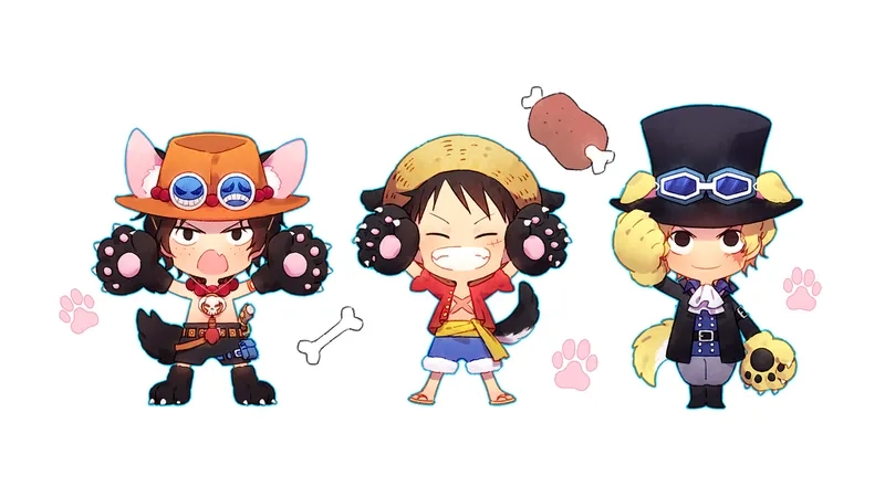 One Piece chibi wallpaper 4k cho màn hình điện thoại sắc nét