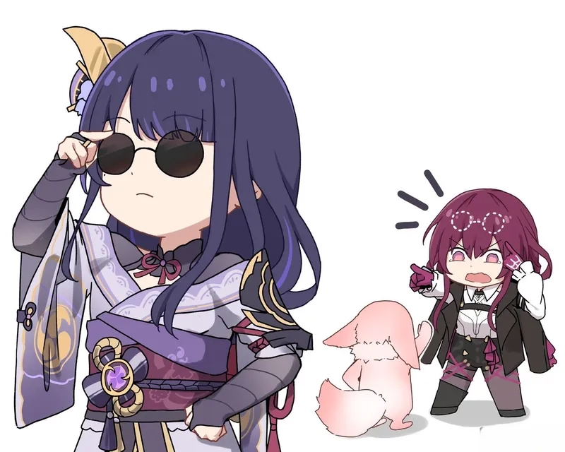 Cài chibi Raiden Shogun wallpaper làm hình nền siêu dễ thương