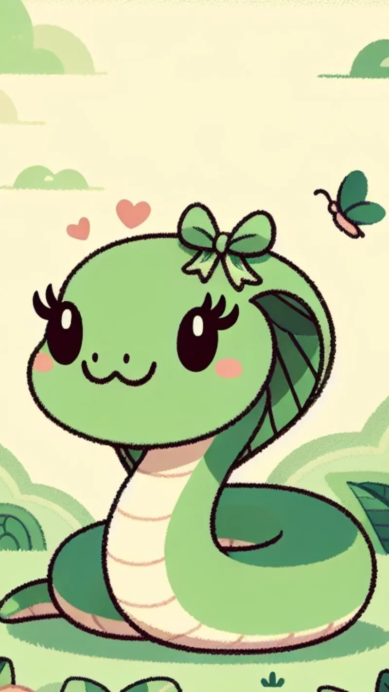 Chào năm mới với ảnh rắn chibi tết siêu dễ thương