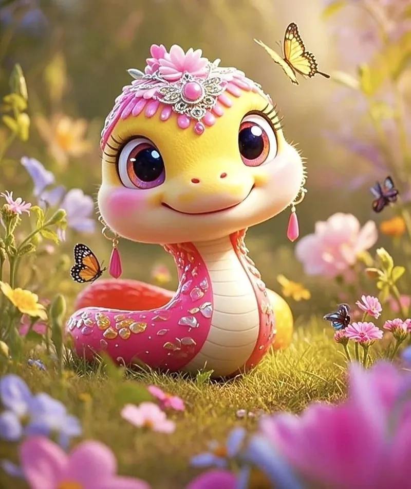 Khám phá con rắn chibi 2025 cho không khí Tết rực rỡ