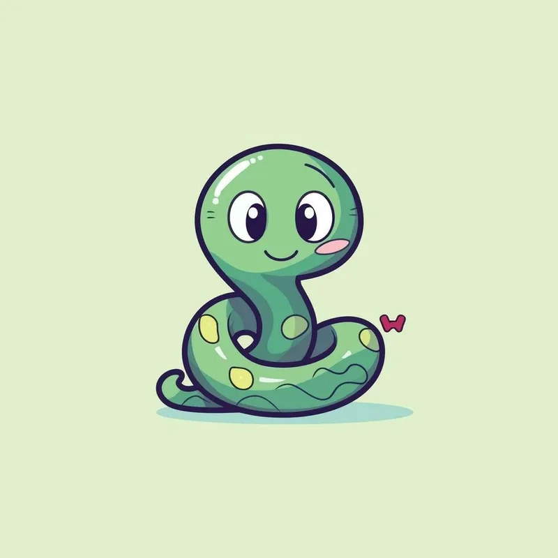 Tự tay vẽ hình vẽ con rắn chibi siêu cute cho Tết