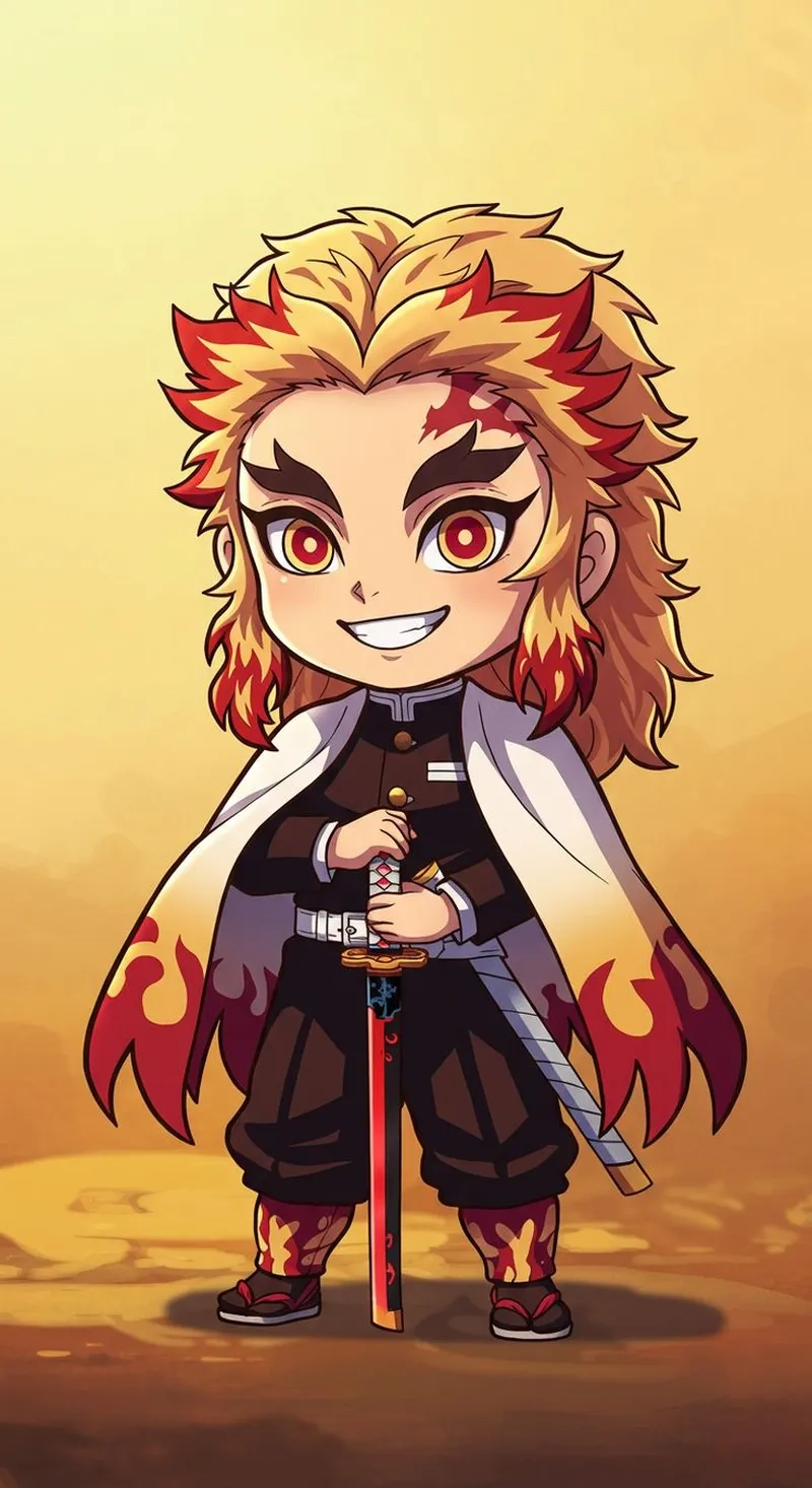 Tải ngay hình Rengoku cute siêu dễ thương cho fan Kimetsu