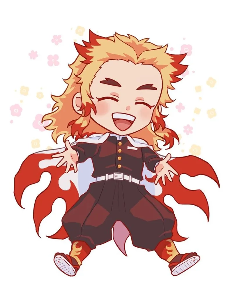 Thưởng thức Rengoku chibi art với phong cách vẽ độc đáo