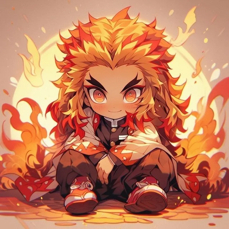 Tải Rengoku chibi head để làm avatar độc đáo trên mạng