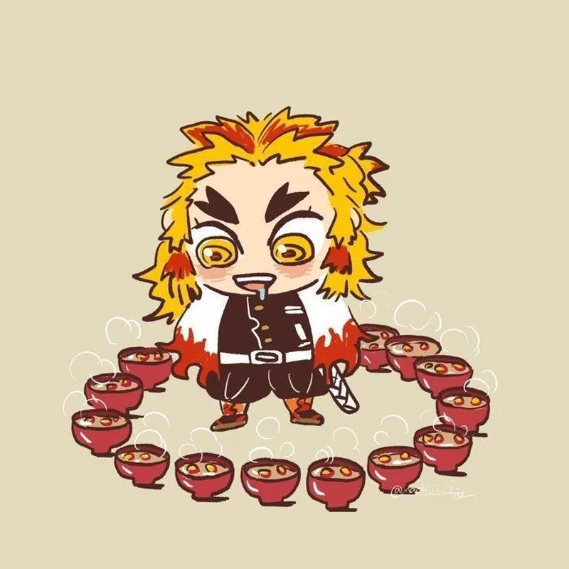 Thưởng thức Rengoku chibi kawaii với phong cách siêu cute